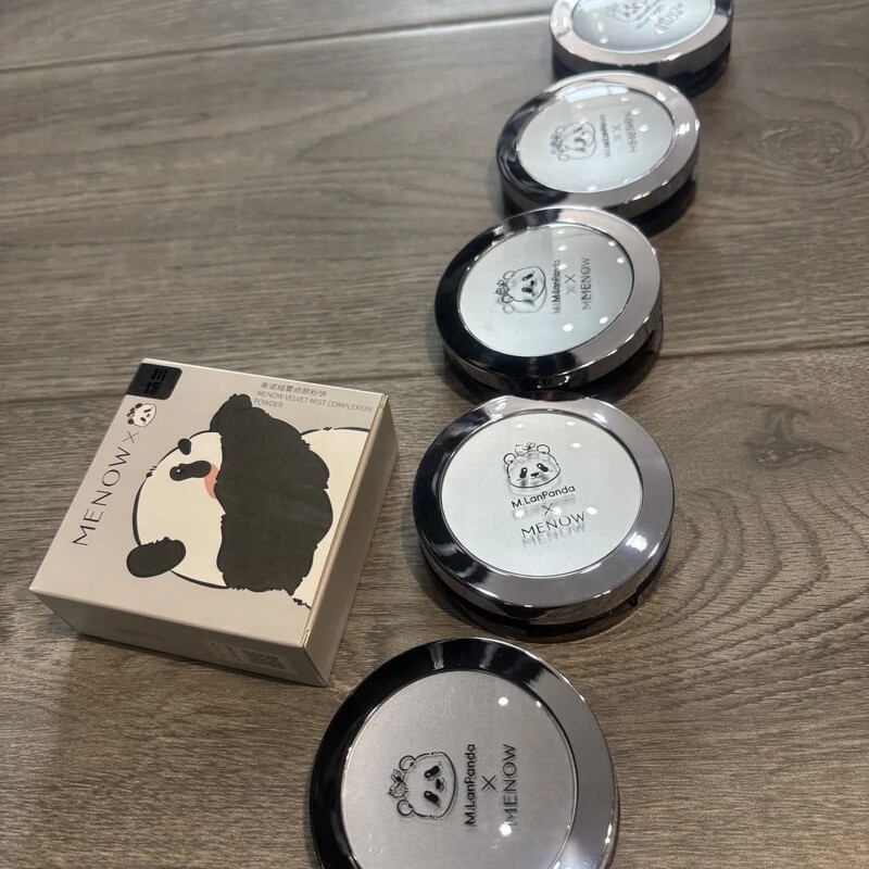 Meno Panda Powder Cake Menglan Little Bear Cake Oil Control Concealer Long-Lasting Setting Powder Cake