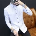 Thanh niên mùa thu Áo sơ mi dài tay nam Hàn Quốc Slim Black Tide Quần áo nam kinh doanh bình thường áo sơ mi nam giá rẻ Áo