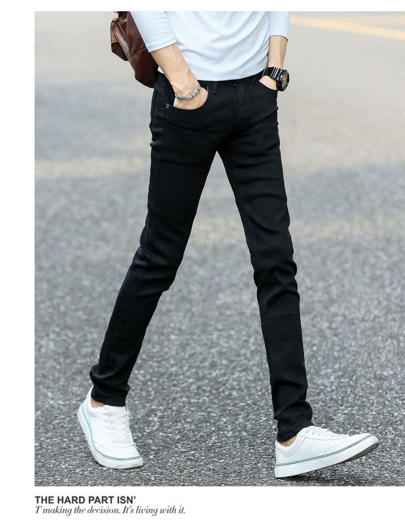 Quần jean co giãn màu đen mùa đông phiên bản Hàn Quốc của quần short thanh lịch quần dsquared