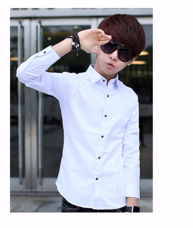 Mùa thu nam màu sắc sơ mi dài tay Hàn Quốc Slim kinh doanh áo sơ mi thủy triều nam quần áo trắng áo sơ mi nam sơ mi đũi nam