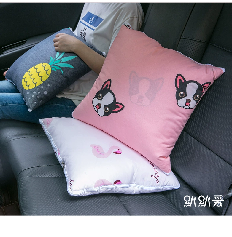 Gối đôi sử dụng đa chức năng cá tính dễ thương đệm ngủ phòng khách gấp chăn điều hòa là ba trong một gối tựa lưng văn phòng cao su non