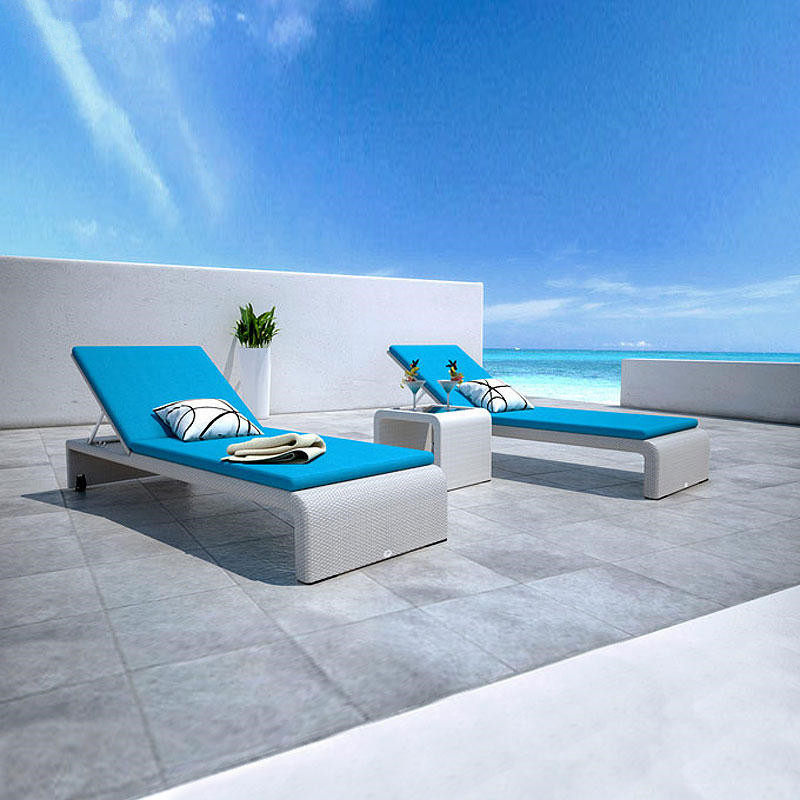 Outdoor recliner Leisure patio Lying Bed Hotel Villa Swimming Pool Beach Seaside Beach Chairs Vines Balcony Furniture Lounder-Taobao