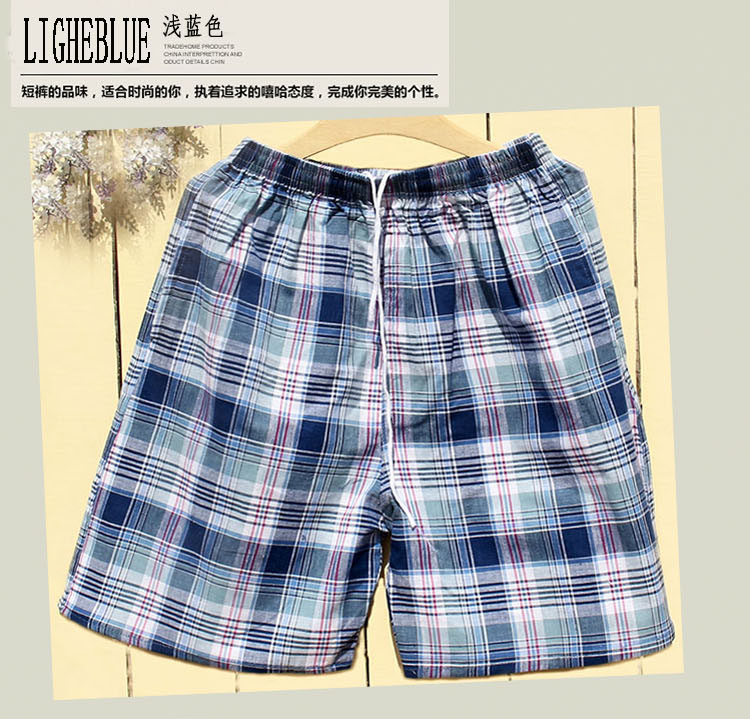 Mùa hè nam cotton năm điểm quần short pajama quần cotton bãi biển quần trung niên phần mỏng lỏng kích thước lớn quần short lớn