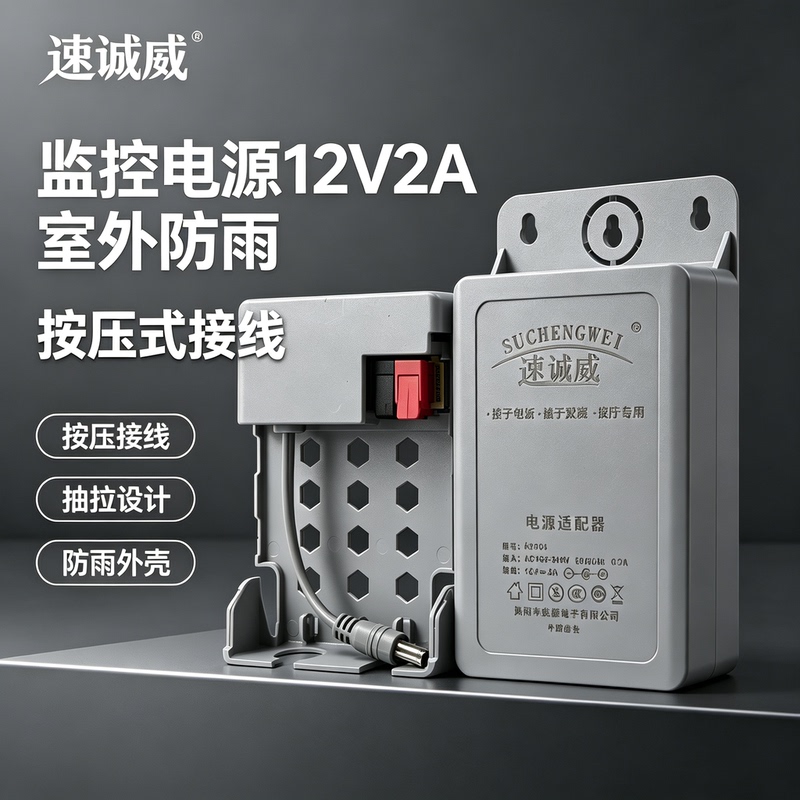 Camera Power Supply 12V2A Outdoor Waterproof Power Supply 12V3A Small Power Adapter Wall-Mounted with Ears Camera Power Supply 12V2A Outdoor Waterproof Power Supply 12V3A Small Power Adapter Wall-Mounted with Ears