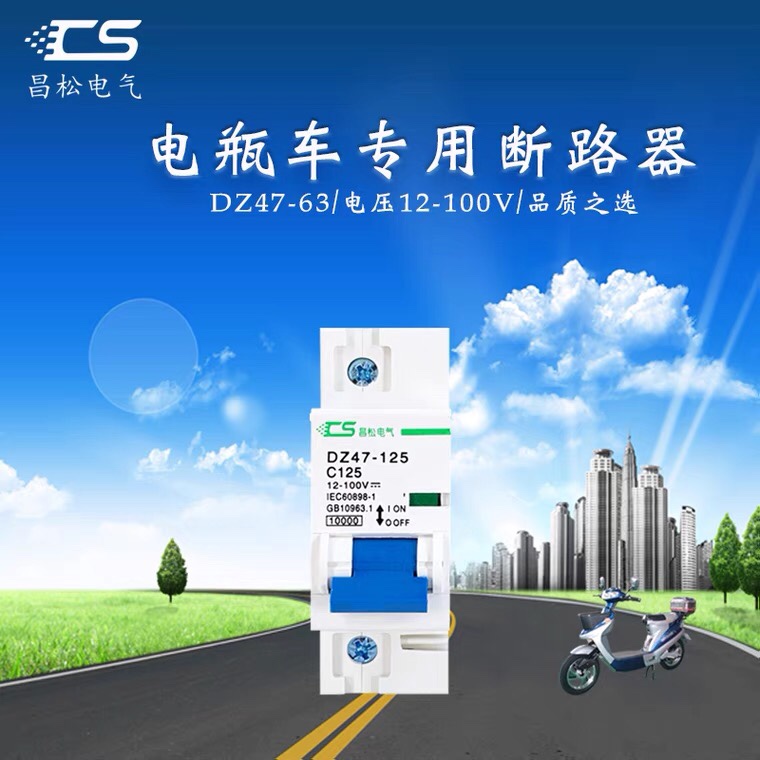 DZ47-125 DZ47-125 1P DC24V 48V DC air switch Large current breaker short circuit protector 80A