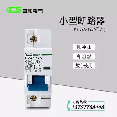 DC circuit breaker DZ47-125 1P C80A-125A Air switch 6kA DC12-100V switch