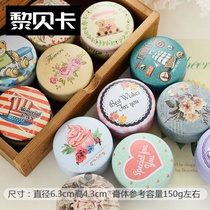 Retro balm box empty portable portable round mini metal small iron box diy floral mint split box wax