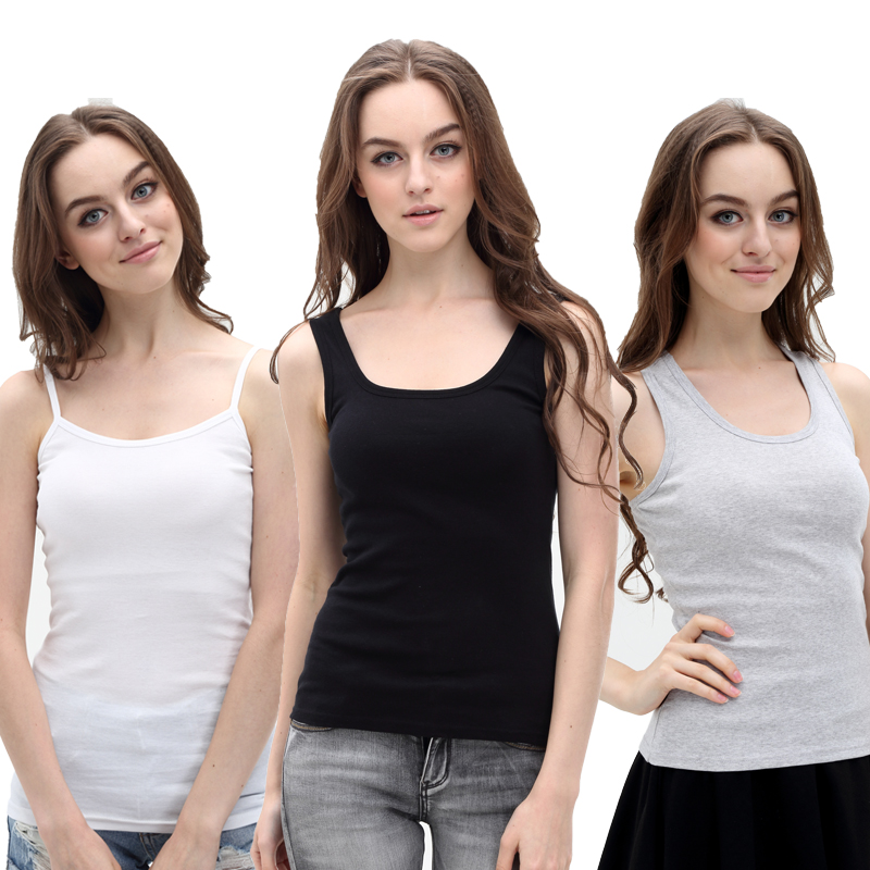 Women's Camisole Slim Sports Sleeveless Bottom Shirt Combed Cotton U-Neck Racer Vest Cross Y-shaped Suspenders