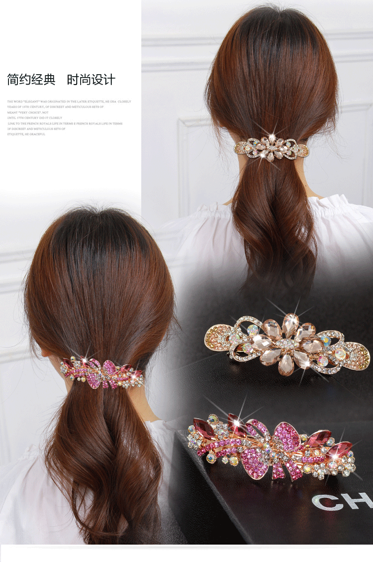 Kẹp tóc top clip lớn mùa xuân clip rhinestone pha lê kẹp tóc lady Hàn Quốc headgear clip ngang clip dọc clip đuôi ngựa clip