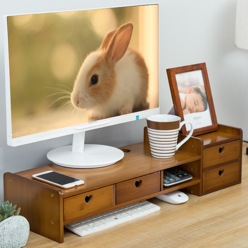 Nanzhu Display Heightening Rack Solid Wood Shelve Computer Screen Base Bracket Desktop Keyboard Shelf