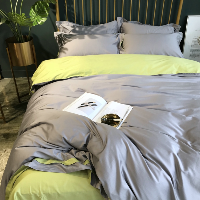 Màu đơn giản 60 bông dài chủ yếu cotton satin bốn mảnh đồng bằng quilt tấm trải giường khăn trải giường - Bộ đồ giường bốn mảnh chăn ga gối đệm