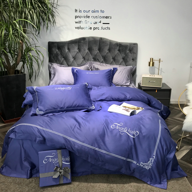 Cao cấp 100 Ai Cập dài chủ yếu giường bông satin mượt thêu áp dụng tấm gối duy nhất mảnh chia shot duy nhất - Khăn trải giường bộ drap giường