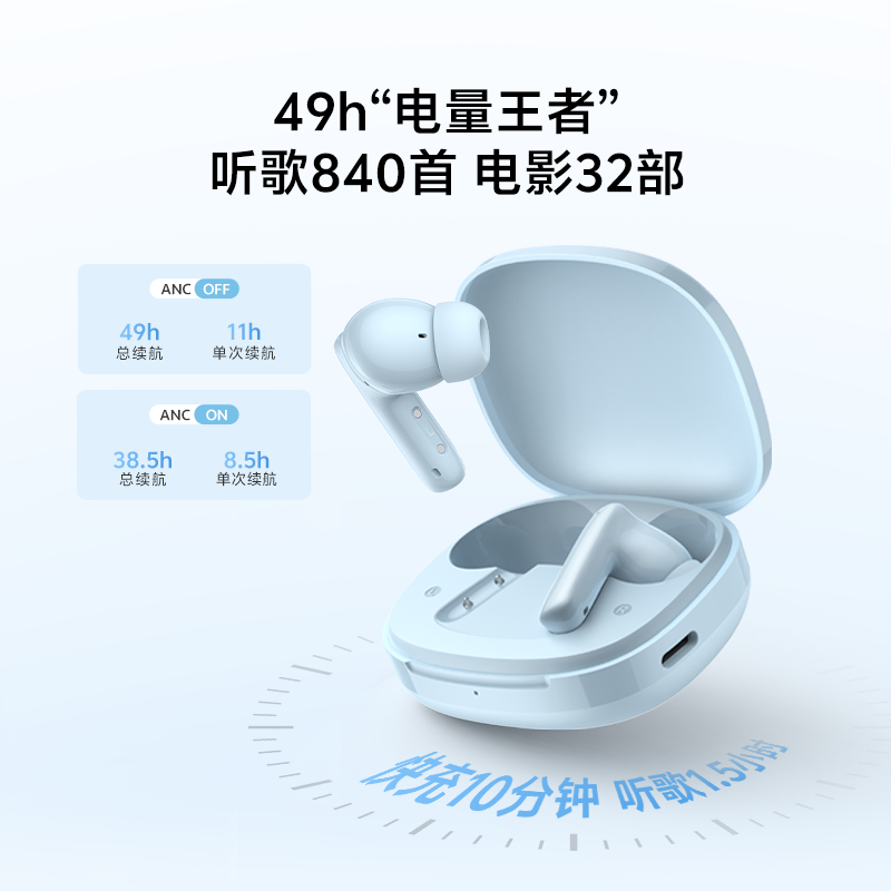 QCY беспроводные наушники, музыкальные ушные затычки с экстрафорт, T13, bluetooth