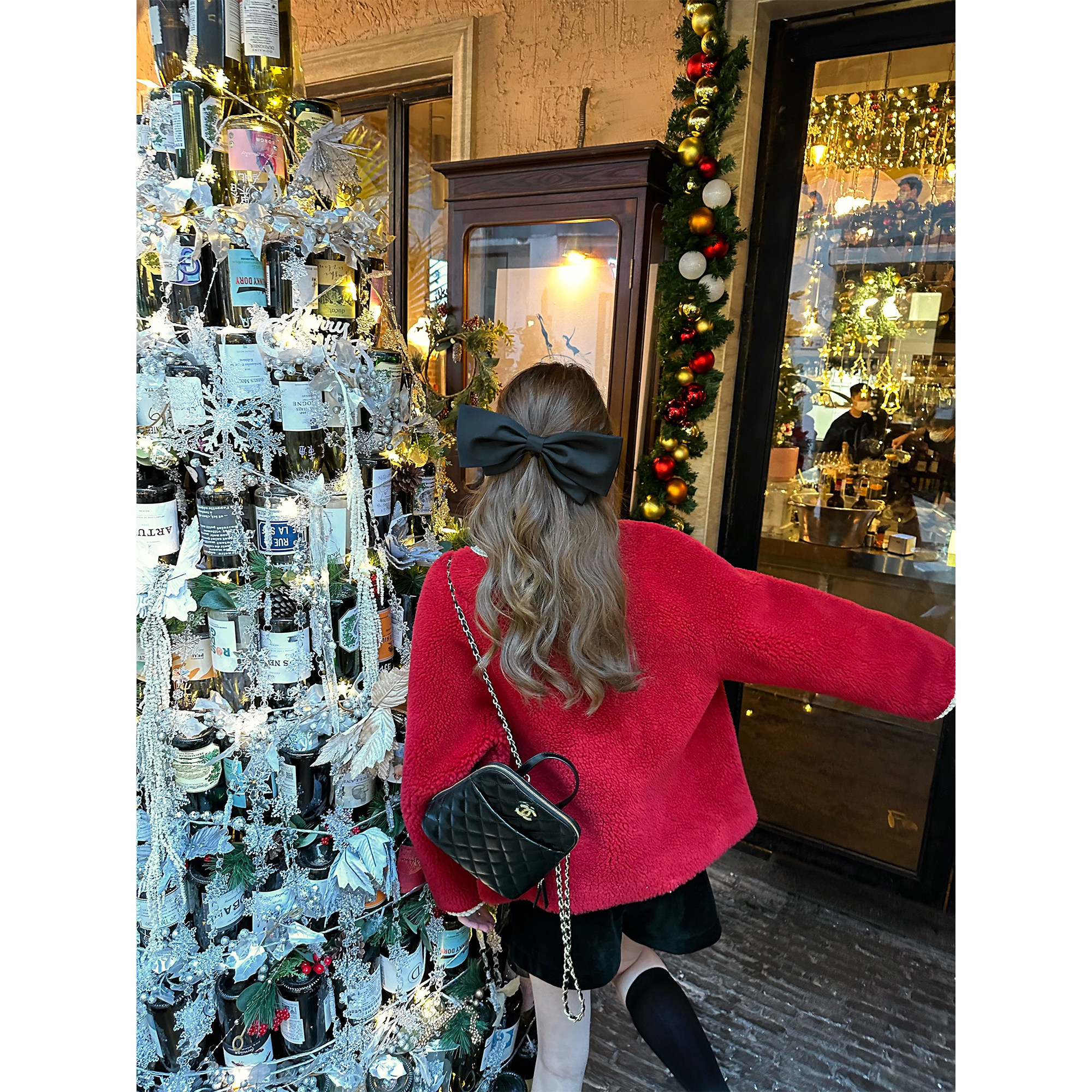 GA white cloud broken red small fragrant wind lamb wool short coat women's autumn and winter this year's popular beautiful milk fufu top