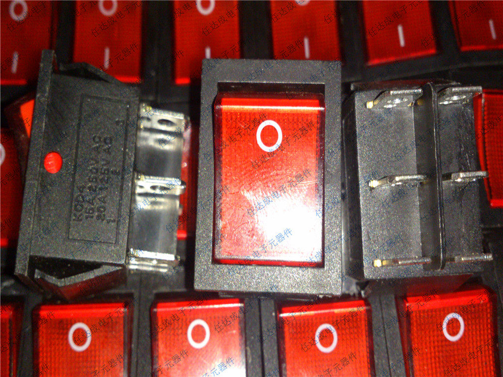 Original KCD4 rocker switch boat shaped 6 feet with light 16A 250V 31x25mm can be shot