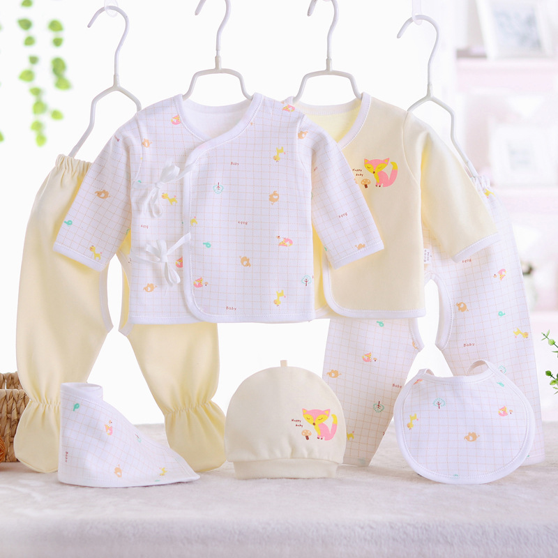 Bé sơ sinh quần áo cotton sơ sinh quần áo 0-3 tháng bé đặt nguồn cung cấp mùa xuân và mùa hè trăng tròn hộp quà tặng