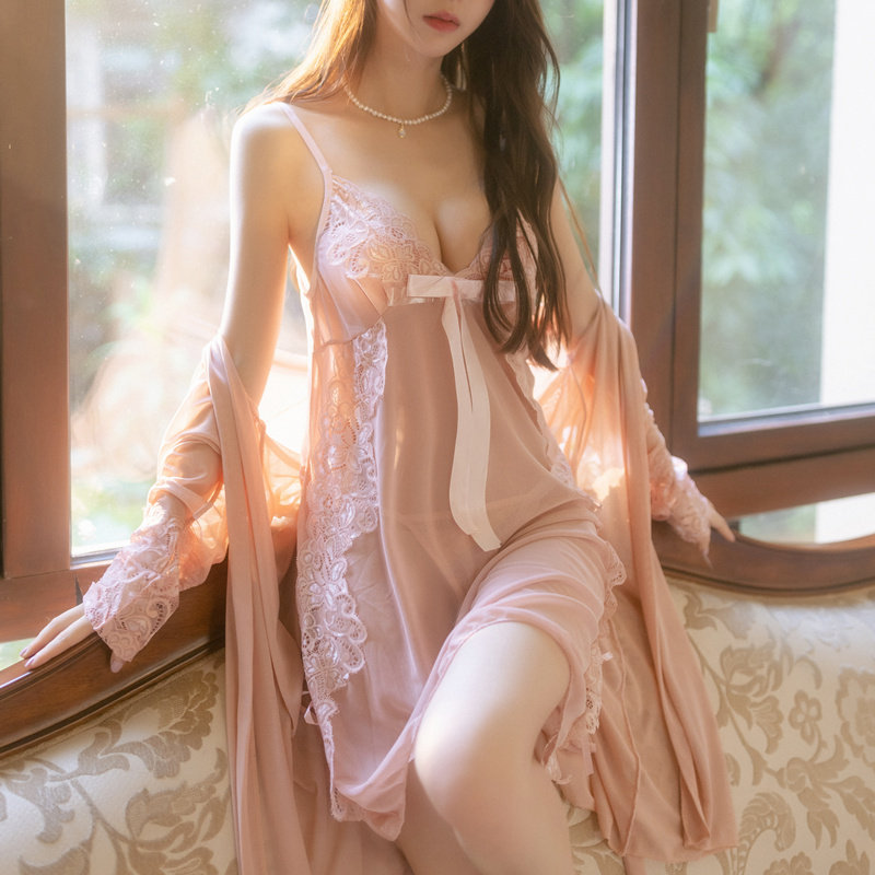 AIMER Tegui Lion Sexy Pyjamas Woman Hollowed-out Transparent Harness Summer Mesh Yarn Fire Spicy Seduction Pure Desire Sleeping Dress