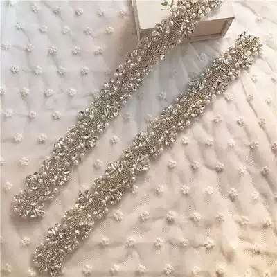 Luxury custom shiny rhinestone strips make bridal hair band wedding dress belt accessories dance suit accessories