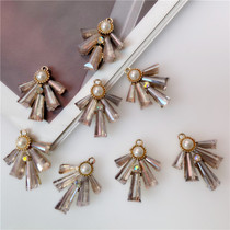 New alloy glass flower pendant clothing accessories DIY handmade ornament Material clothing hat accessories