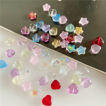 Color glazed bead DIY handmade with ancient wind ornaments glass beads Pearl Pentagon Scattered Beads Accessories Strings Bracelet Necklace