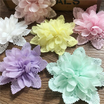DIY handmade decorative clothing accessories big flowers chiffon lace decals performance clothing hats three-dimensional flower accessories