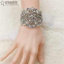NEW high-end custom bride rhinestone hand flower bridesmaid sister hand flower bracelet stage performance personality arm accessories