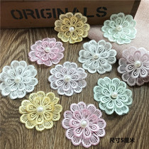 New mesh lace multi-color three-dimensional flowers DIY handmade clothes hole patch lace embroidery cloth accessories