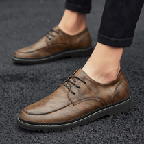 Autumn leather shoes mens British trend young mens leather casual shoes business Korean version of all-around mens shoes