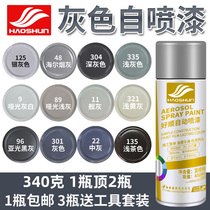 Silver gray automatic spray paint hand painted graffiti wall interior matte black gray car metal anti-rust paint