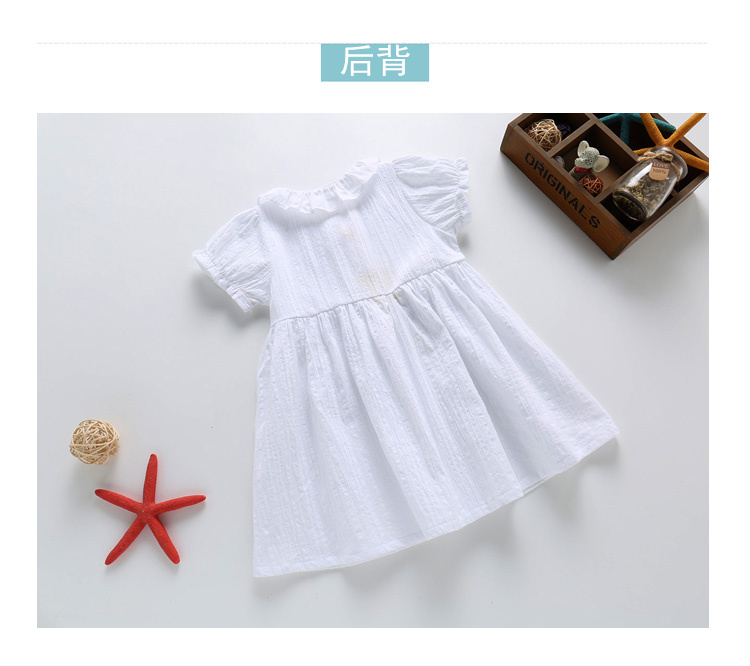 Đẹp trai hươu cô gái mùa hè váy nữ bé vòng cổ tay áo bông váy trẻ em ngực mở khóa váy mùa hè ăn mặc váy đầm thu đông bé gái
