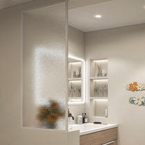 Super silvery cloud tempered art glass partition screen entrance frosted oil sand washbasin dry area bathroom half wall