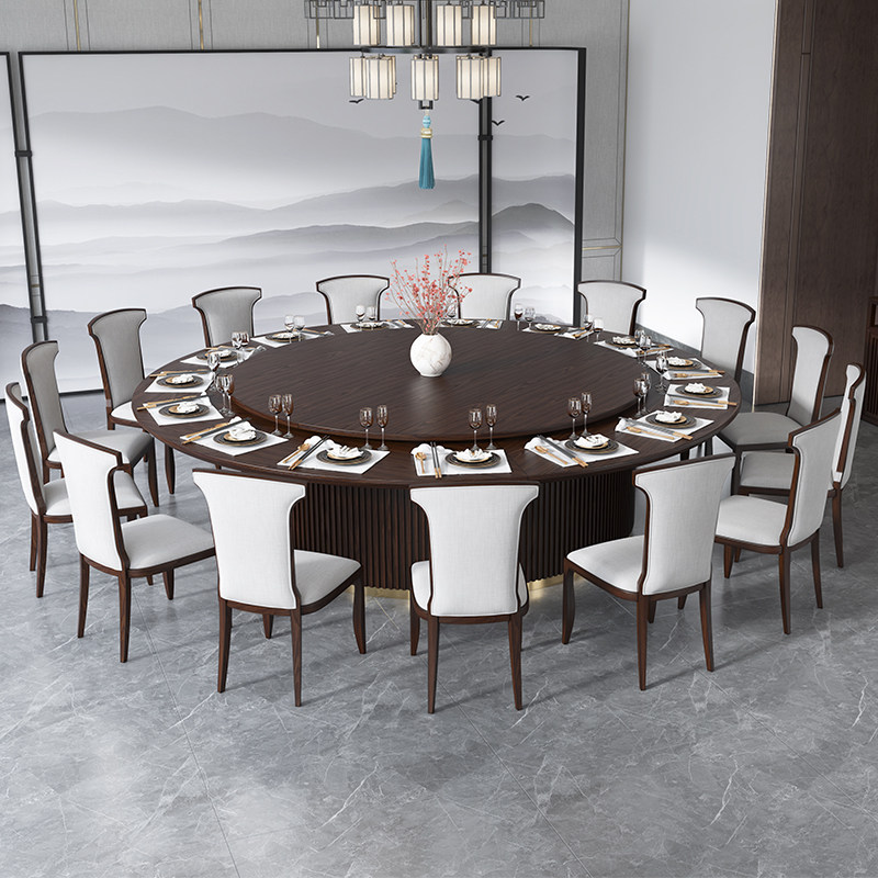 New Chinese Hotel 16 people dining table and chair dining room electric large round table automatic rotation club round table round table
