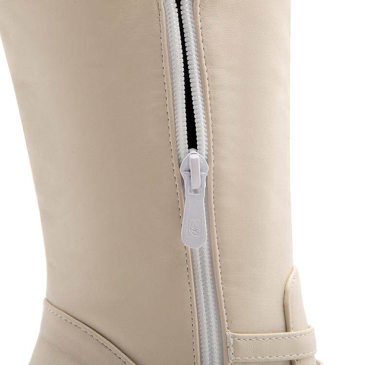 Сапоги 2023秋冬新款高跟骑士靴甜美粗跟过膝靴防水台高筒靴女超长筒靴子 Hung on the Yun