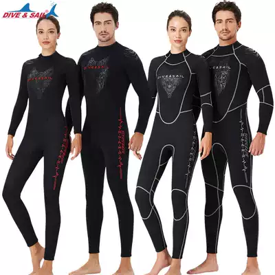 3mm thick diving suit 5mm warm long sleeve Suede winter swimming swimsuit men and women snorkeling clothes deep diving surf clothes