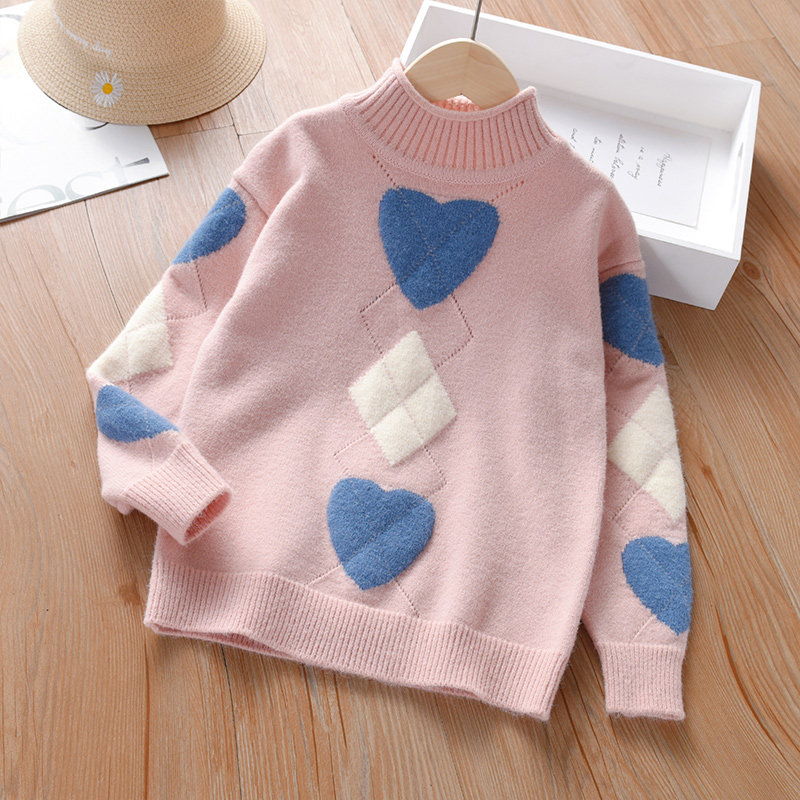 Girls sweater autumn 2022 autumn new spring and autumn bottoming children's girls middle-aged children's baby knitting Western style fashion