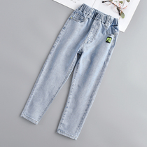 Girls jeans autumn soft 2021 new spring and autumn thin models in big children Foreign style Korean fashion Childrens pants