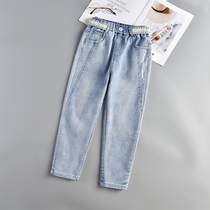 Big girl jeans light spring trousers childrens clothing foreign girl children Spring and Autumn Korean version of small feet pants