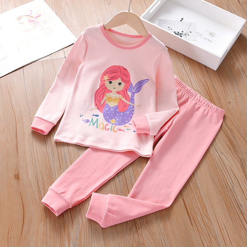 Girl's autumn clothes suit All cotton Children's baby autumn clothes sanitary pants pure cotton large children underwear Spring and autumn with undercotton sweatshirt