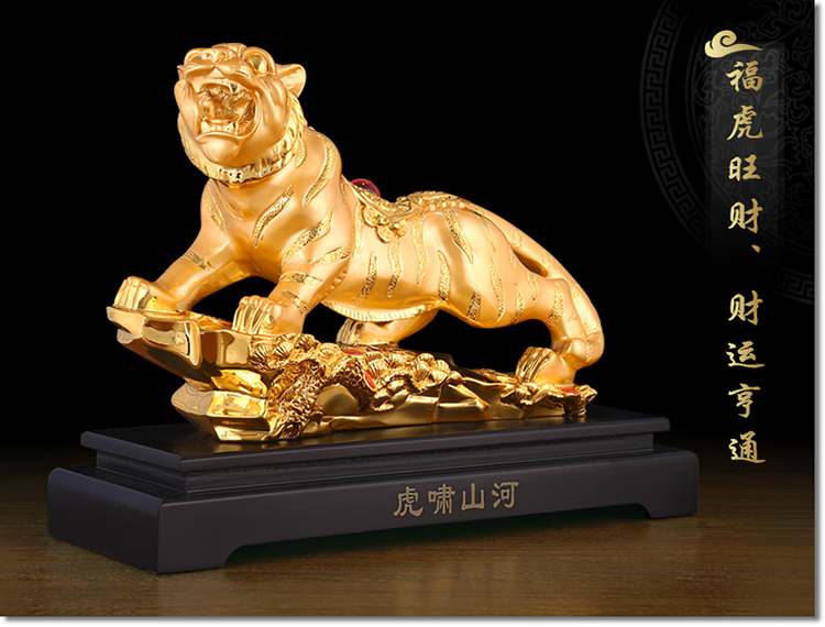 Tiger Lucky Trang trí 12 Zodiac Tiger Office Máy tính để bàn Phong thủy Trang trí Trang trí Khai trương Thủ công Quà tặng decor nhà
