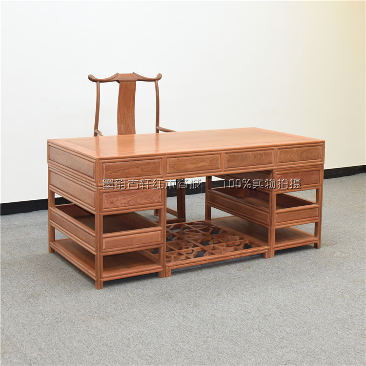 Mahogany furniture Burmese rosewood calligraphy and painting desk writing desk solid wood calligraphy desk painting case Chinese style desk desk