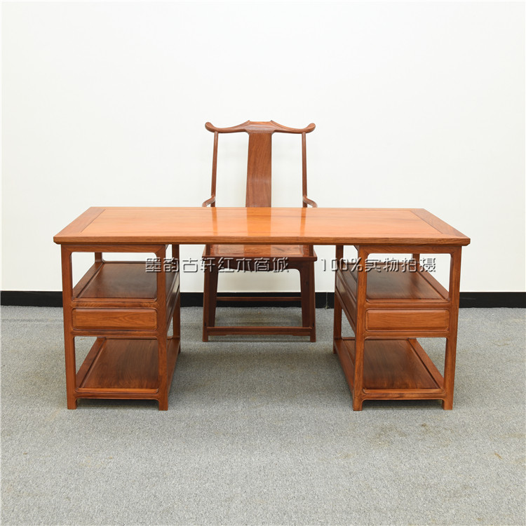 Mahogany furniture Myanmar rosewood desk Ming style calligraphy and painting desk painting case solid wood boss desk desk calligraphy desk