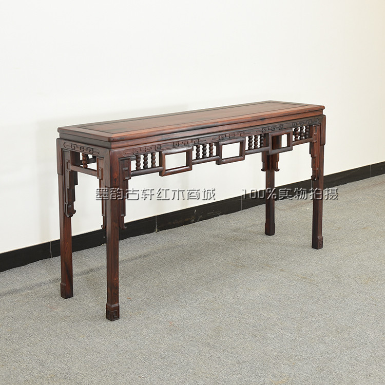 Ink rhyme ancient Xuan Laos big red sour branch table table case solid wood table incense table cochin rosewood flat head table Buddha table