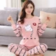 Đồ ngủ mùa thu nữ dài tay phục vụ tại nhà nữ mùa hè mỏng phần cotton giản dị phù hợp với phiên bản Hàn Quốc có thể được mặc đồ mặc nhà cho cả gia đình