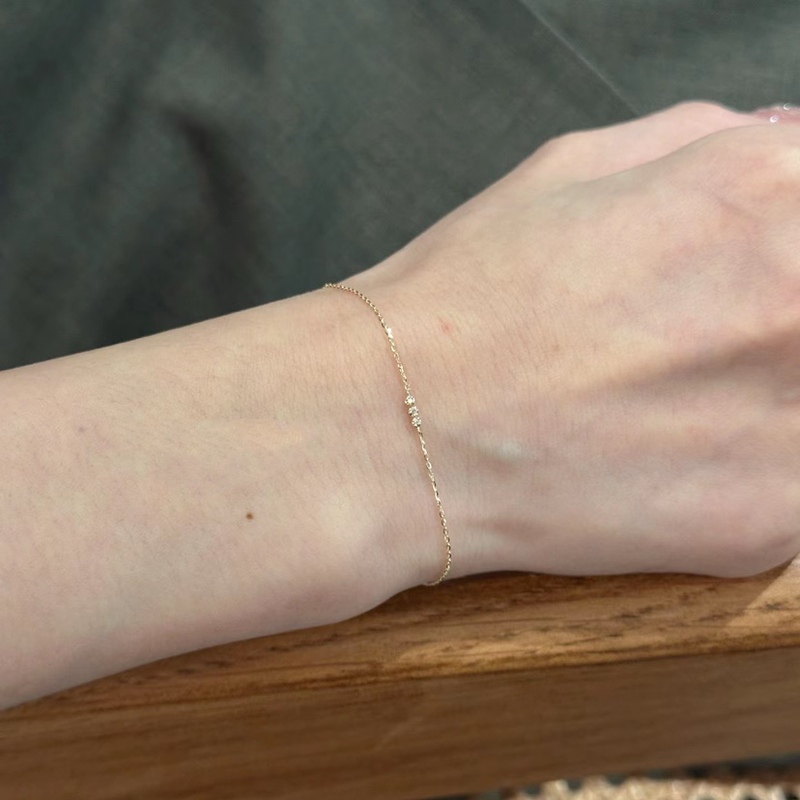 Feedback Item *Three Diamond Mini Zircon Row Bracelet S925 Silver Gold-Plated Bracelet Versatile Jewelry