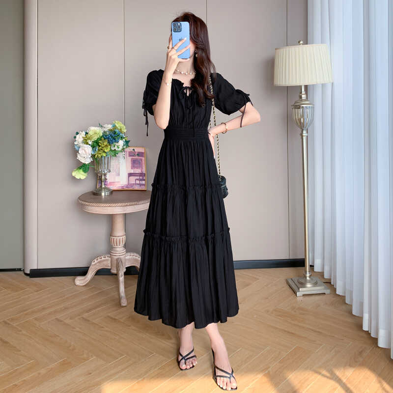Black Dress for Women 2026 New Summer French Style Elegant Fashion Waist-Cinching Slimming High-End Exquisite Chiffon Dress Black Dress for Women 2026 New Summer French Style Elegant Fashion Waist-Cinching Slimming High-End Exquisite Chiffon Dress