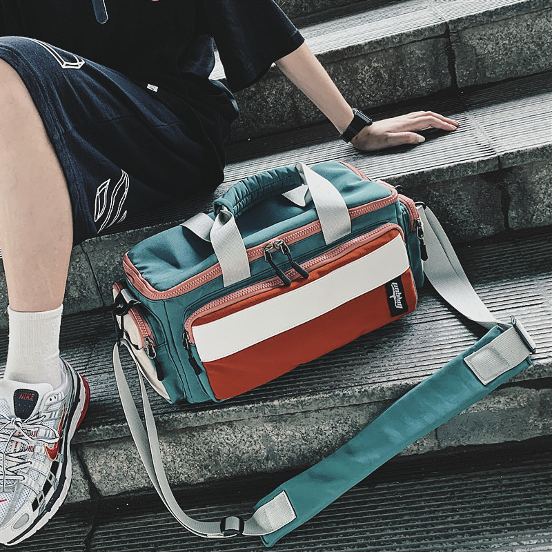 Skew Satchel Men Tide Signs Day Ensemble Tooling Bag Large Capacity Student Travel Containing Bag Women Casual Single Shoulder Bag