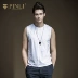 Áo thun không tay kiểu PINLI Mùa hè nam mỏng cổ tròn thấm mồ hôi áo cotton đáy quần B172414132 ao ba lo nam Lót