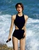 Bikini đen ngực nhỏ eo cao hở lưng gợi cảm vòng cổ liền kề võ sĩ áo tắm bảo thủ che bụng đồ bơi thể thao bộ đồ tắm Bikinis