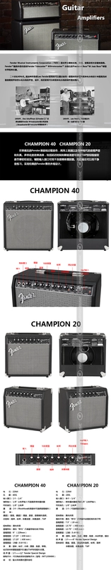 Fender Fanta Champion Champion 20/40 CN Đàn guitar điện mới Stone Bridge Nhạc cụ