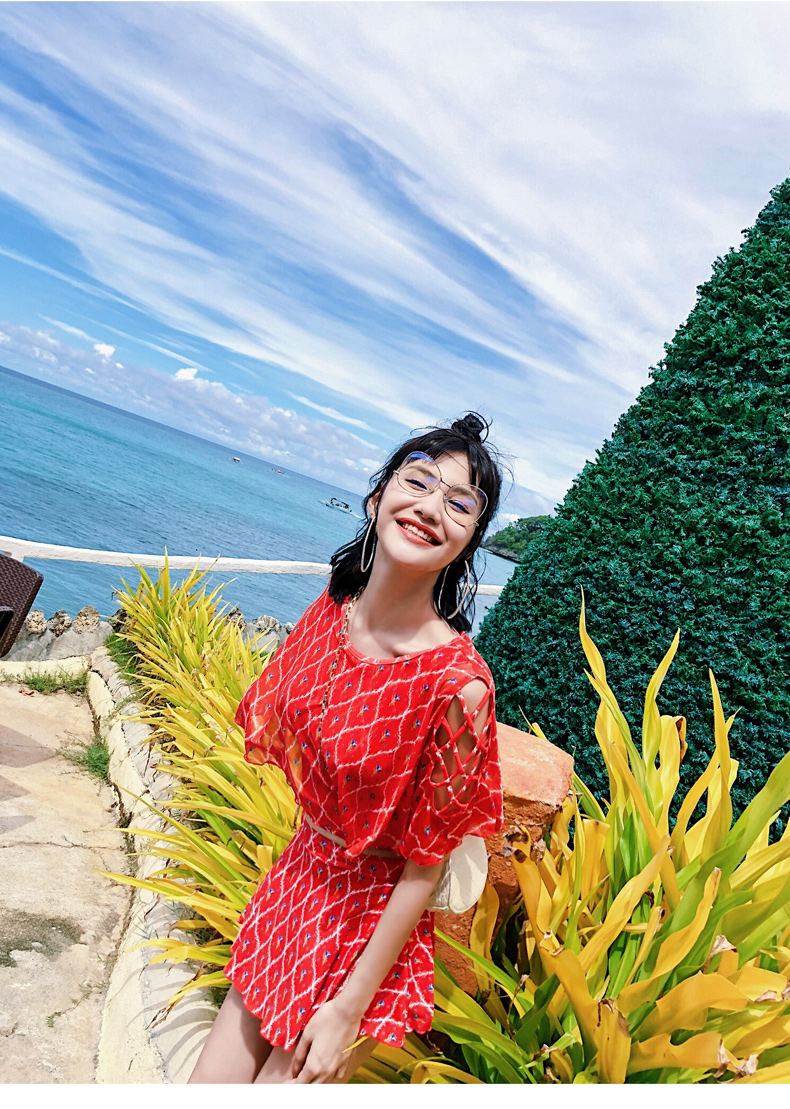 Yi Meishan tắm nước nóng mùa xuân phù hợp với nữ chia nhỏ bảo thủ hai mảnh ngực nhỏ tụ tập áo tắm che bụng mảnh mai áo tắm - Bộ đồ bơi hai mảnh đồ bơi 2 mảnh